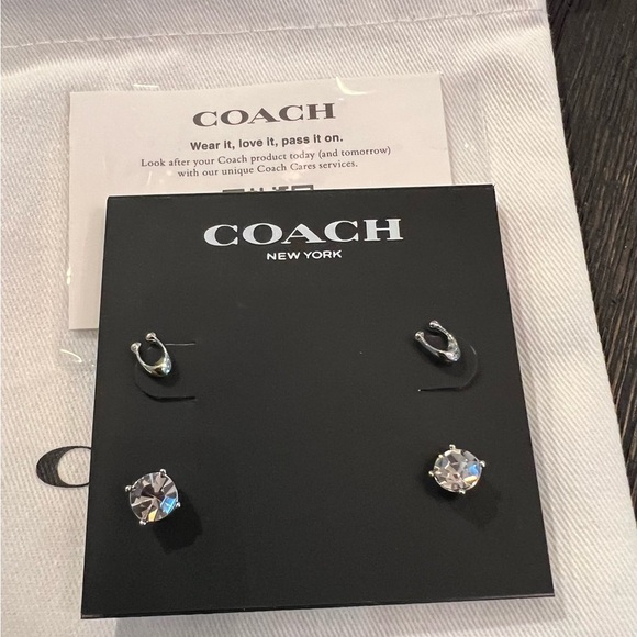 Coach Signature and Stone Stud Earrings Set - Picture 2 of 4